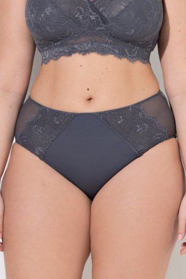Ulla Popken 848693 Truser med blonder Antrasitt - Truser - 