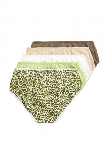 Ulla Popken 848810 Dyremønstrede truser 5-pakning Taupe - Truser - 