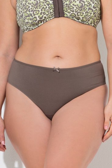 Ulla Popken 848826 Dyremønstrede stringtruser 3-pakning Taupe - Truser - 