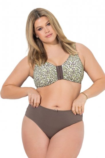 Ulla Popken 848826 Dyremønstrede stringtruser 3-pakning Taupe - Truser - 