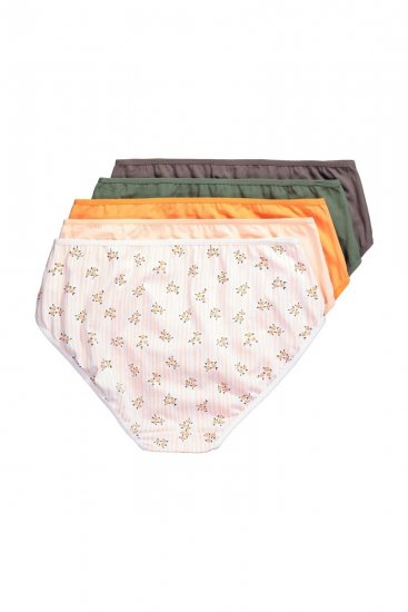 Ulla Popken 849098 Blomstrete truser 6-pakning Oransje - Truser - 