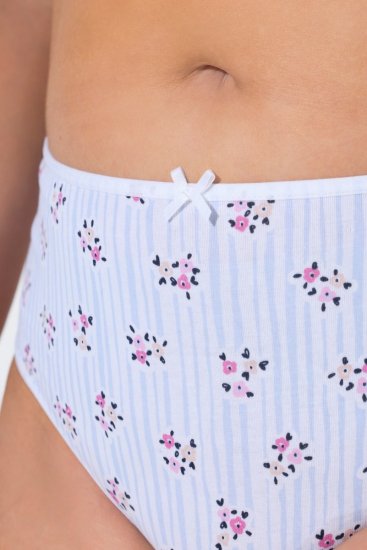 Ulla Popken 849098 Blomstrete truser 5-pakning Lyseblå - Truser - 