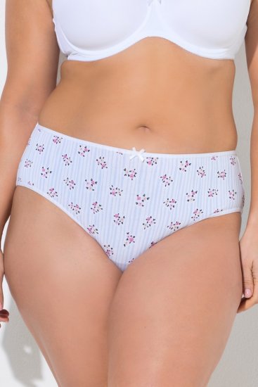 Ulla Popken 849098 Blomstrete truser 5-pakning Lyseblå - Truser - 