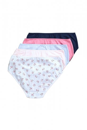 Ulla Popken 849098 Blomstrete truser 5-pakning Lyseblå - Truser - 