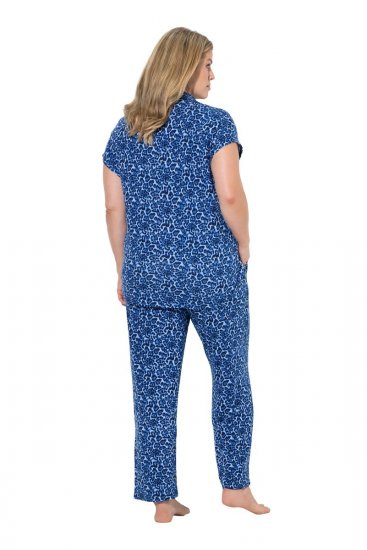 Ulla Popken 849144 Dyremønstret pyjamas Mørkeblå - Pyjamas/Loungewear - 