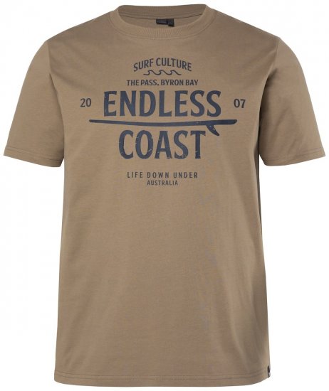 Men+ 448 T-skjorte Endless Coast Gråbrun - T-skjorter - Store T-skjorter - 2XL-14XL