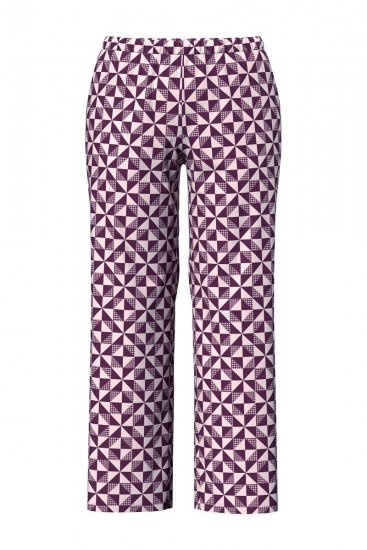 Ulla Popken 849850 Rutete pyjamas Bærrød - Pyjamas/Loungewear - 