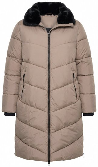 Ulla Popken 850041 Vattert kåpe Taupe - Frakker - Kåper i store størrelser