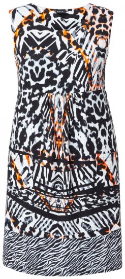 Ulla Popken 850175 Ermeløs jerseykjole med lommer Svart - Sommerkjoler - Sommerkjoler for kvinner i store størrelser