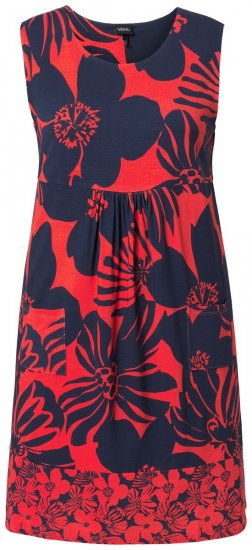 Ulla Popken 850175 Mønstret jerseykjole Korall - Jerseykjoler - 