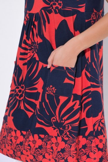 Ulla Popken 850175 Mønstret jerseykjole Korall - Jerseykjoler - 