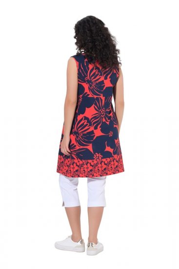Ulla Popken 850175 Mønstret jerseykjole Korall - Jerseykjoler - 