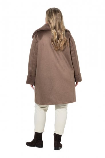 Ulla Popken 850251 Teddykåpe Lysebrun - Frakker - Kåper i store størrelser