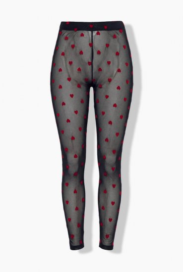 Ulla Popken 850264 Mønstrede strømpeleggings Svart - Strømpebukser & sokker - 