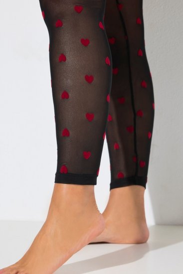 Ulla Popken 850264 Mønstrede strømpeleggings Svart - Strømpebukser & sokker - 