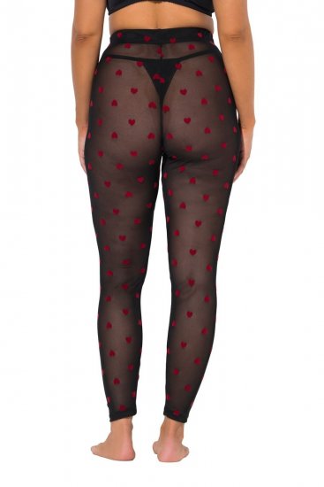 Ulla Popken 850264 Mønstrede strømpeleggings Svart - Strømpebukser & sokker - 