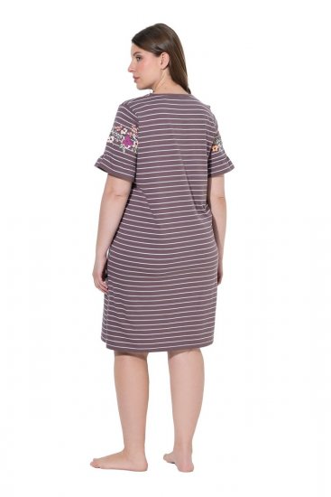Ulla Popken 850401 Blomstret nattkjole Brun - Nattkjoler - 