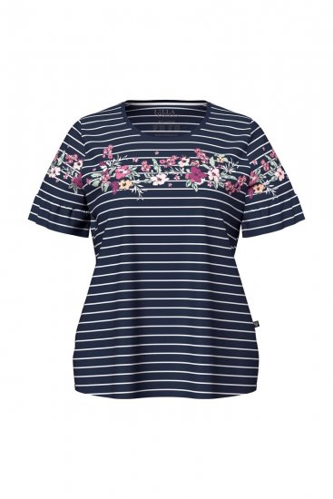 Ulla Popken 850403 Blomstret pyjamas Mørkeblå - Pyjamas/Loungewear - 