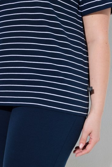 Ulla Popken 850403 Blomstret pyjamas Mørkeblå - Pyjamas/Loungewear - 