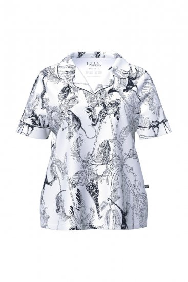 Ulla Popken 850441 Mønstret pyjamas Benhvit - Pyjamas/Loungewear - 