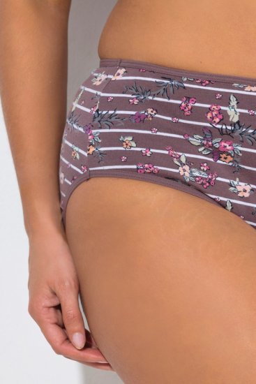 Ulla Popken 850538 Blomstrete truser i økologisk bomull 2-pakning Brun - Truser - 