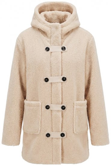 Ulla Popken 850589 Teddyjakke Benhvit - Jakker - Damejakker i store størrelser