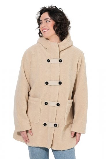 Ulla Popken 850589 Teddyjakke Benhvit - Jakker - Damejakker i store størrelser
