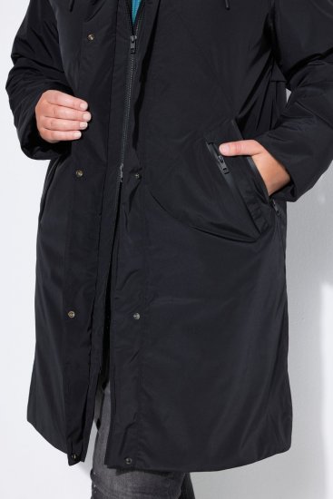 Ulla Popken 850774 Funksjonskåpe Svart - Frakker - Kåper i store størrelser