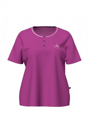 Ulla Popken 850864 Rutete 3-delt pyjamassett Fiolett - Pyjamas/Loungewear - 
