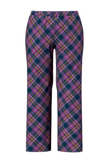 Ulla Popken 850864 Rutete 3-delt pyjamassett Fiolett - Pyjamas/Loungewear - 