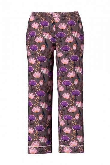 Ulla Popken 850903 Blomstret pyjamas 2-pakning Brun - Pyjamas/Loungewear - 
