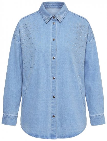 Ulla Popken 851036 Jeansjakke Lyseblå - Jakker - Damejakker i store størrelser