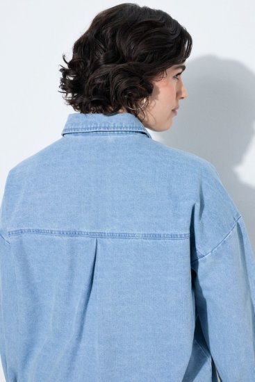 Ulla Popken 851036 Jeansjakke Lyseblå - Jakker - Damejakker i store størrelser