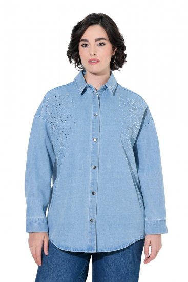 Ulla Popken 851036 Jeansjakke Lyseblå - Jakker - Damejakker i store størrelser