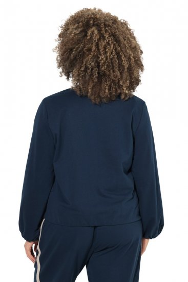 Ulla Popken 851040 Sweatjakke med glidelås Mørkeblå - Collegegensere - Sweatshirts til dame – store størrelser