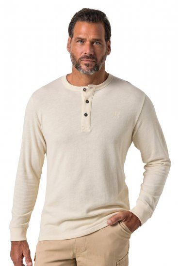 JP1880 851075 Langermet Henley t-skjorte Sandgrå TALL - TALL T-skjorter - Ekstra Lange T-skjorter