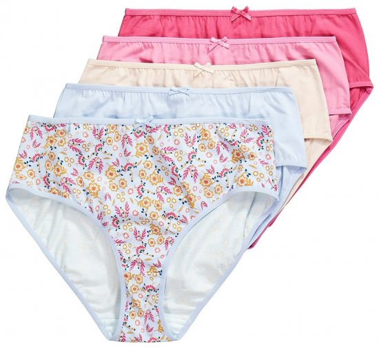 Ulla Popken 851140 Blomstrete truser 5-pakning Rosa - Truser - 