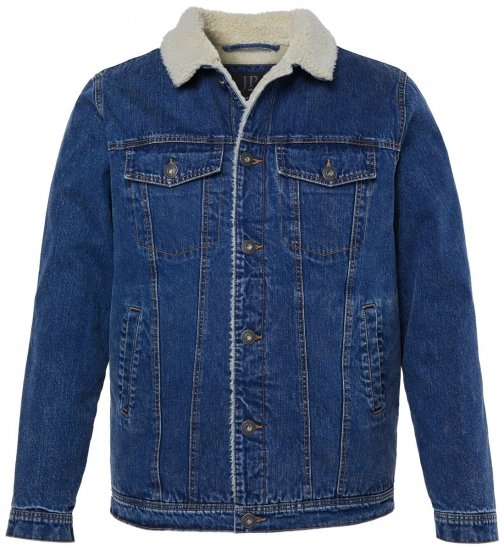 JP1880 851363 Jeansjakke med teddyfôr Denimblå TALL - TALL jakker - TALL jakker med ekstra lengde