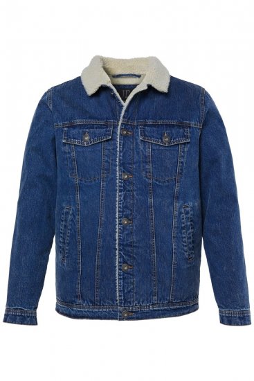 JP1880 851363 Jeansjakke med teddyfôr Denimblå - Jakker - Store jakker - 2XL-12XL