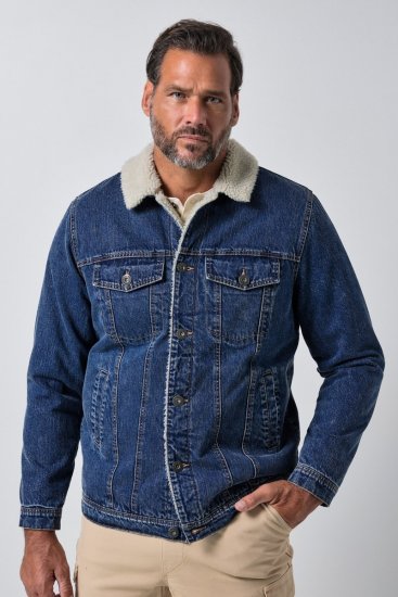 JP1880 851363 Jeansjakke med teddyfôr Denimblå TALL - TALL jakker - TALL jakker med ekstra lengde