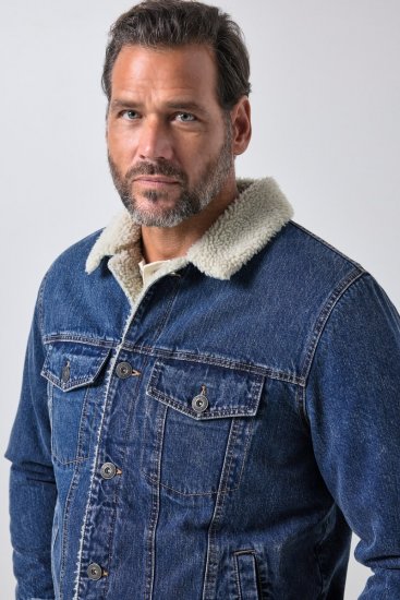 JP1880 851363 Jeansjakke med teddyfôr Denimblå TALL - TALL jakker - TALL jakker med ekstra lengde