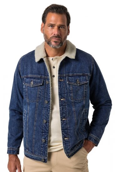 JP1880 851363 Jeansjakke med teddyfôr Denimblå TALL - TALL jakker - TALL jakker med ekstra lengde