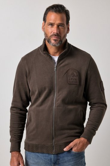 JP1880 851387 Sweatjakke med glidelås Hasselnøtt TALL - TALL gensere - TALL gensere for høye menn