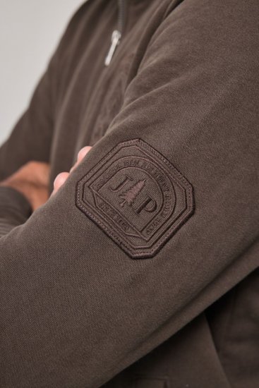 JP1880 851387 Sweatjakke med glidelås Hasselnøtt TALL - TALL gensere - TALL gensere for høye menn