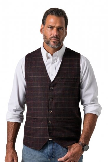JP1880 851393 Rutete tweedvest Vinrød - Dresser og blazere - Dresser i store størrelser