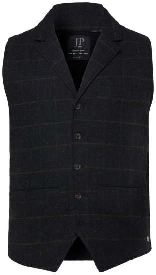 JP1880 851395 Rutete tweedvest med stretch Svart - Dresser og blazere - Dresser i store størrelser