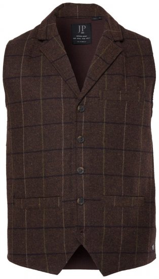 JP1880 851395 Rutete tweedvest med stretch Mørkebrun - Dresser og blazere - Dresser i store størrelser