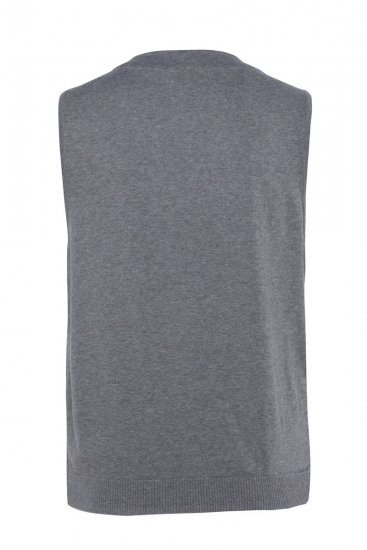 JP1880 851399 Vest i ullmiks med strikket rygg Lysegrå - Dresser og blazere - Dresser i store størrelser