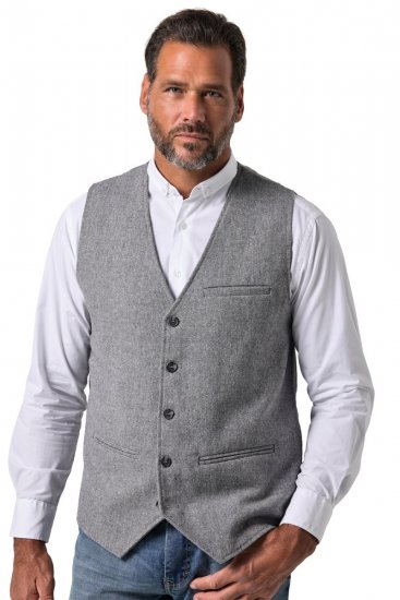 JP1880 851399 Vest i ullmiks med strikket rygg Lysegrå - Dresser og blazere - Dresser i store størrelser