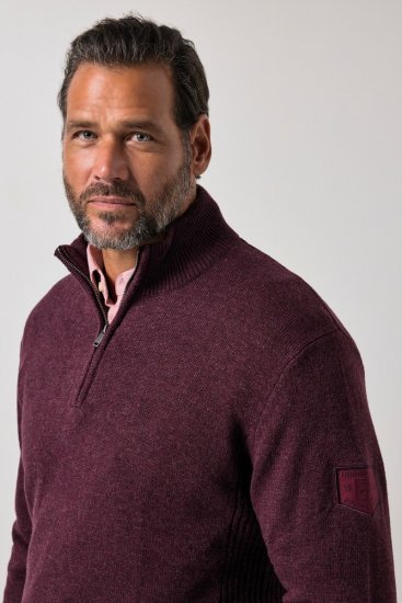 JP1880 851428 Halfzip strikkegenser Plomme TALL - TALL gensere - TALL gensere for høye menn